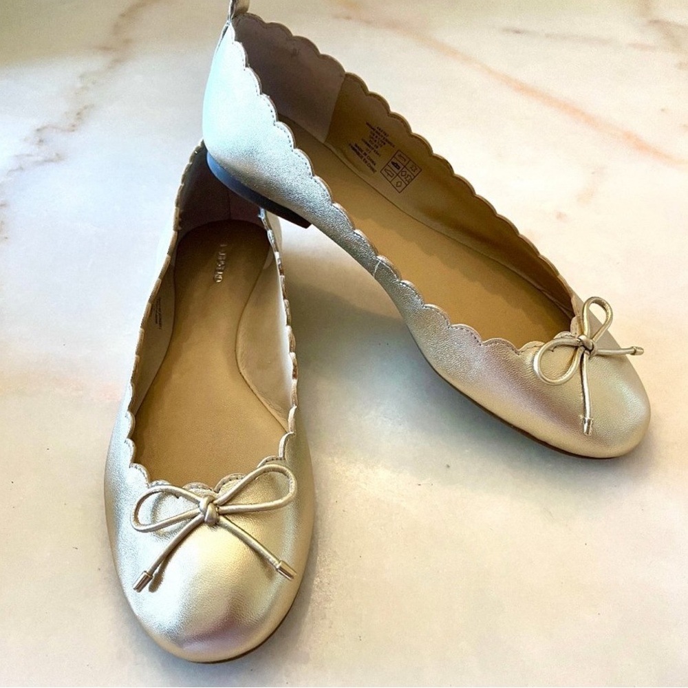 Lands End Gold Ballet Flat